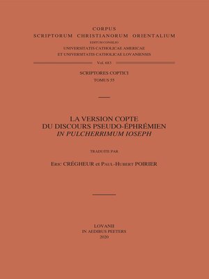 cover image of La version copte du discours pseudo-ephremien In pulcherrimum Ioseph. V.